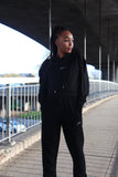 Women's tracksuit in black with embroidery signature