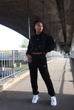 Women's tracksuit in black with embroidery signature