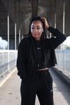Women's tracksuit in black with embroidery signature