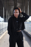 Women's tracksuit in black with embroidery signature